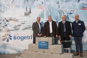 12 mars 2018 -  Pose inaugurale de la première pierre de chantier de SORTERA, un centre de tri totalement automatisé